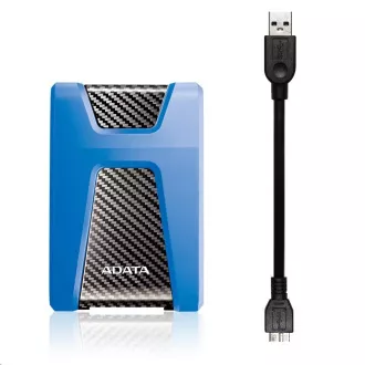 ADATA külső merevlemez 1TB USB 3.1 DashDrive Durable HD650, kék (gumi, ütésálló)