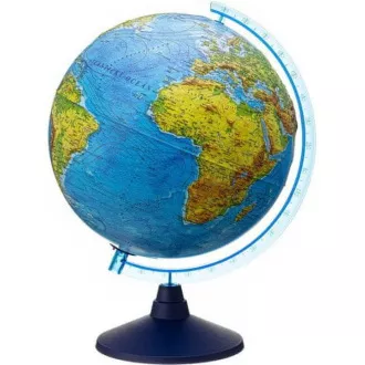 Alaysky Globe 25 cm Dombornyomott fizikai és politikai földgömb LED háttérvilágítással, címkék SK