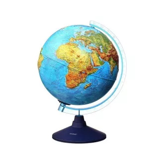 Alaysky Globe 32 cm Dombornyomott fizikai és politikai földgömb LED háttérvilágítással, angol nyelven