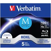 VERBATIM MDisc BDXL (5 darabos) Jewel / 4x / 100 GB
