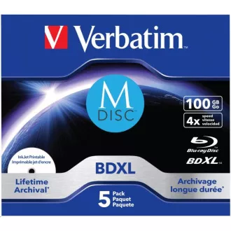 VERBATIM MDisc BDXL (5 darabos) Jewel / 4x / 100 GB VERBATIM MDisc BDXL (5 darabos) Jewel / 4x / 100 GB