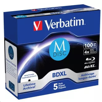 VERBATIM MDisc BDXL (5 darabos) Jewel / 4x / 100 GB VERBATIM MDisc BDXL (5 darabos) Jewel / 4x / 100 GB