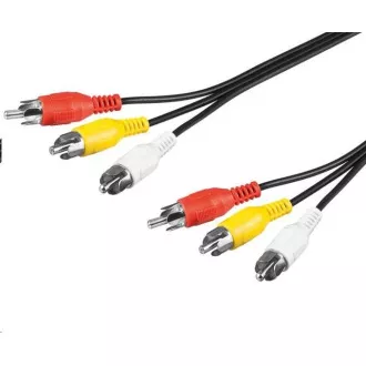 PremiumCord kábel 3x CINCH-3x CINCH M/M 2m