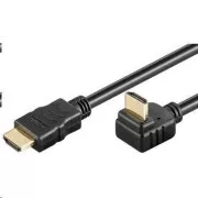 PremiumCord HDMI High Speed Ethernet kábel, aranyozott hajlított csatlakozó 270° 1m