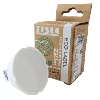 TESLA - LED MR163530-4, izzó GU5,3 MR16, 3,5W, 12V, 230lm, 25 000h, 3000K meleg fehér, 100°