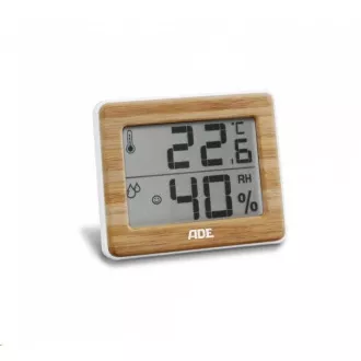 ADE WS 1702 bambusz - digitális hőmérő nedvességmérővel