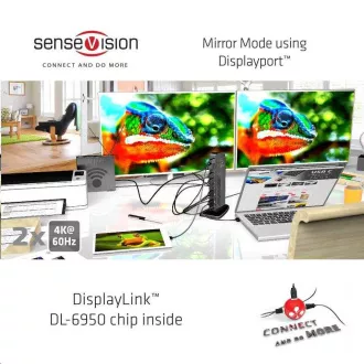 Club3D dokkolóállomás USB-A vagy USB-C, 10in1 2xDP, 6xUSB, 1xRJ45, 1x3.5mm, fekete, fekete