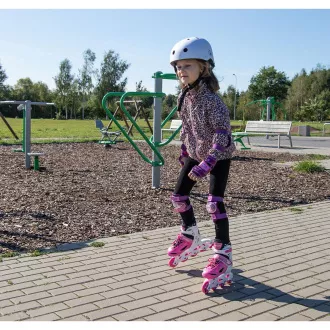 Görkorcsolya 4in1 Enero KIDS - rózsaszín és fehér, 30-33 - Felbontott
