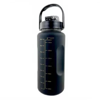 Motivációs sportpalack 3in1, 2000 ml   900 ml   300 ml, Fekete
