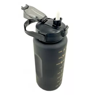 Motivációs sportpalack 3in1, 2000 ml   900 ml   300 ml, Fekete