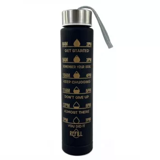 Motivációs sportpalack 3in1, 2000 ml   900 ml   300 ml, Fekete