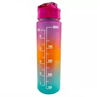 Motivációs sportpalack 3in1, 2000 ml   900 ml   300 ml, Fekete