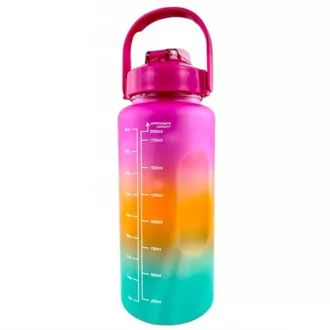 Motivációs sportpalack 3in1, 2000 ml   900 ml   300 ml, Fekete