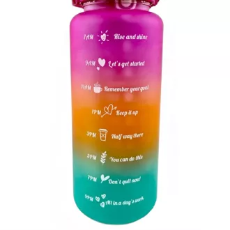 Motivációs sportpalack 3in1, 2000 ml   900 ml   300 ml, Fekete