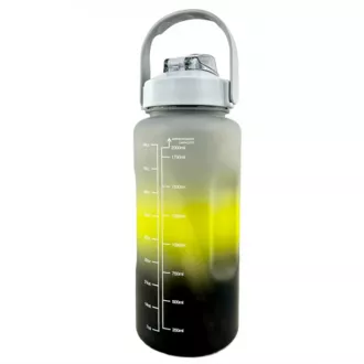 Motivációs sportpalack 3in1, 2000 ml   900 ml   300 ml, Fekete