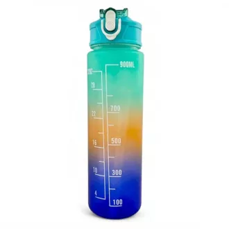 Motivációs sportpalack 3in1, 2000 ml   900 ml   300 ml, Fekete
