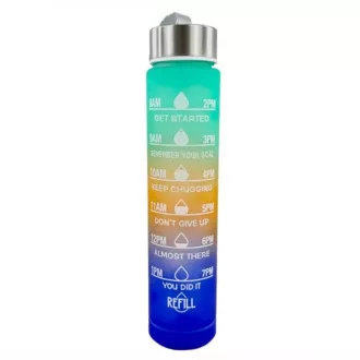 Motivációs sportpalack 3in1, 2000 ml   900 ml   300 ml, Fekete