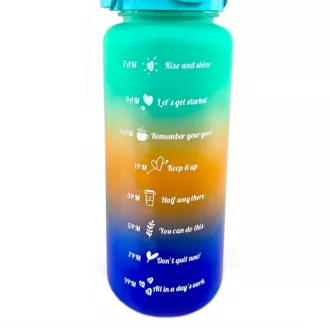 Motivációs sportpalack 3in1, 2000 ml   900 ml   300 ml, Fekete