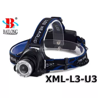 AKU fejlámpa Bailong BL-6699, led típus CREE XML   újratölthető készlet