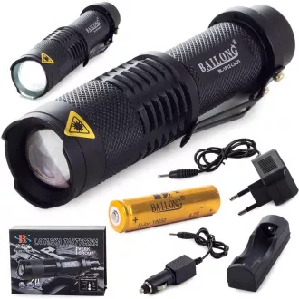 Akkumulátoros zseblámpa Bailong BL-1812, LED CREE XM-L T6 ZOOM Akkumulátoros zseblámpa Bailong BL-1812, LED CREE XM-L T6 ZOOM