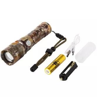 Taktikai zseblámpa Bailong ZOOM CREE LED, álcázva Taktikai zseblámpa Bailong ZOOM CREE LED, álcázva