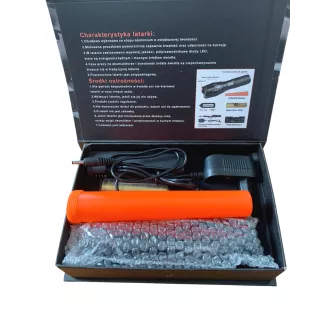 Zseblámpa Bailong BL-8668, CREE XM-L T6 típusú LED   figyelmeztető fogantyú