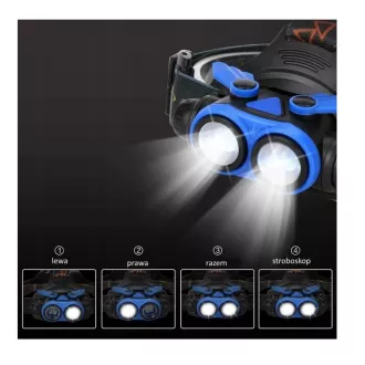 USB fényszóró LED CREE, led típus 2x XM-L T6X USB fényszóró LED CREE, led típus 2x XM-L T6X
