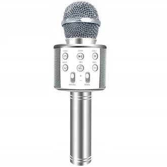 Karaoke bluetooth mikrofon hangszóróval, Ezüst