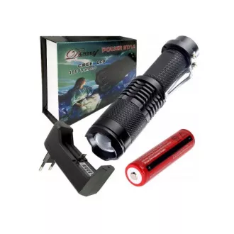 Túra zseblámpa T6 CREE ZOOM LED AKU Túra zseblámpa T6 CREE ZOOM LED AKU