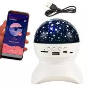 Éjszakai LED csillagvetítő USB-vel, fekete