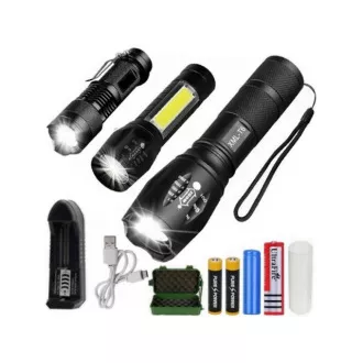 3x LED zseblámpa CREE XM-L T6 és Q5 2x ZOOM és XPE COB 3x LED zseblámpa CREE XM-L T6 és Q5 2x ZOOM és XPE COB