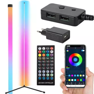 RGB LED sarok állólámpa, távirányítóval
