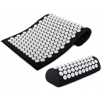 Akupresszúra PREMIUM tornaszőnyeg párnával 67x42x2 cm, Fekete Akupresszúra PREMIUM tornaszőnyeg párnával 67x42x2 cm, Fekete