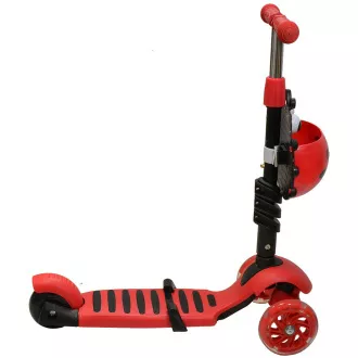 Gyerek roller 2in1 BERUŠKA LED kerekekkel, piros színű