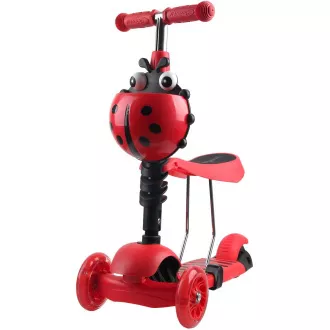 Gyerek roller 2in1 BERUŠKA LED kerekekkel, piros színű