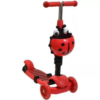 Gyerek roller 2in1 BERUŠKA LED kerekekkel, piros színű