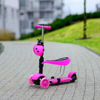 Gyerek roller 2in1 BERUŠKA LED kerekekkel, rózsaszínű Gyerek roller 2in1 BERUŠKA LED kerekekkel, rózsaszínű