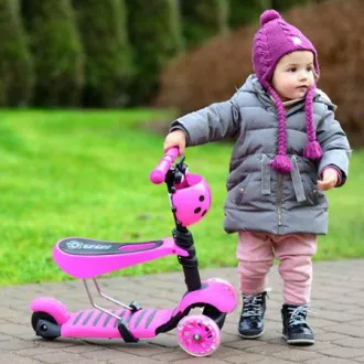 Gyerek robogó 2in1 BERUŠKA LED kerekekkel, zöld