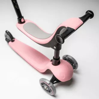 Cariboo Twist 3in1 háromkerekű robogó LED kerekekkel, rózsaszínű