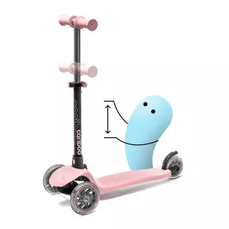 Cariboo Twist 3in1 háromkerekű robogó LED kerekekkel, rózsaszínű
