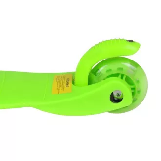 MINI SCOOTER háromkerekű robogó világító kerekekkel, zöld színben