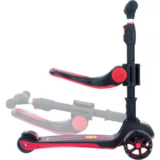 Gyermek háromkerekű roller Story 2in1 Deluxe mini roller világító kerekekkel, fekete és piros színben Gyermek háromkerekű roller Story 2in1 Deluxe mini roller világító kerekekkel, fekete és piros színben