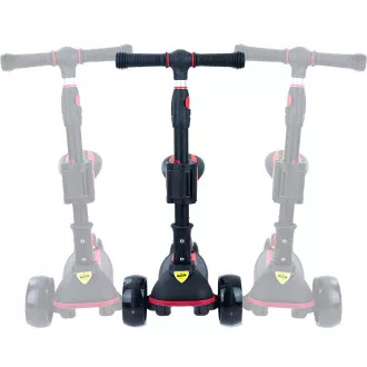 Gyermek háromkerekű roller Story 2in1 Deluxe mini roller világító kerekekkel, fekete és piros színben Gyermek háromkerekű roller Story 2in1 Deluxe mini roller világító kerekekkel, fekete és piros színben