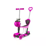 Gyerek roller 3in1 BERUŠKA LED kerekekkel, rózsaszínű