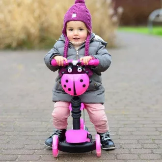 Gyerek roller 3in1 BERUŠKA LED kerekekkel, rózsaszínű