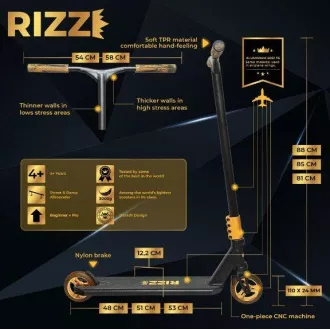Freestyle robogó NKD Rizz Stunt, Fekete és arany