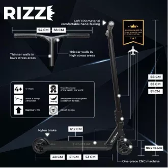 Freestyle robogó NKD Rizz Stunt, Fekete Freestyle robogó NKD Rizz Stunt, Fekete