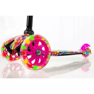 MINI SCOOTER háromkerekű robogó világító kerekekkel, BONBON