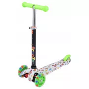 MINI SCOOTER háromkerekű robogó világító kerekekkel, Pillangókkal