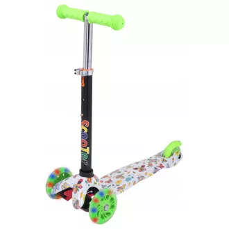MINI SCOOTER háromkerekű robogó világító kerekekkel, Pillangókkal MINI SCOOTER háromkerekű robogó világító kerekekkel, Pillangókkal